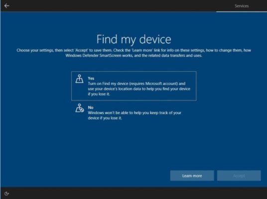Windows 10 Find my Device