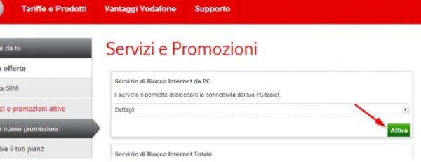 blocco tethering Vodafone
