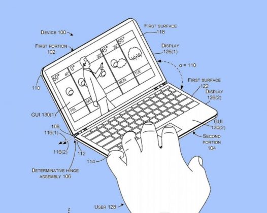 brevetto cerniera Microsoft Surface Andromeda tastiera