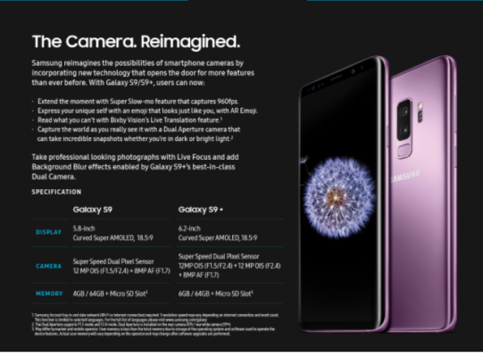 fotocamera Samsung Galaxy S9