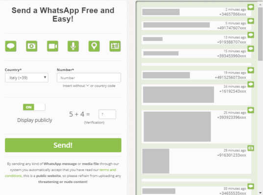 messaggi anonimi Whatsapp