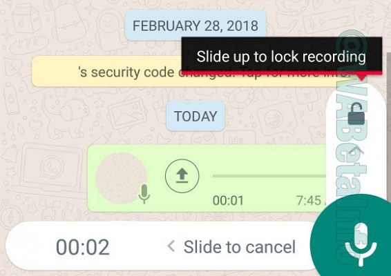 pulsante registrazione vocale Whatsapp