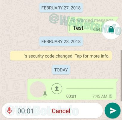 pulsante registrazione vocale Whatsapp Android