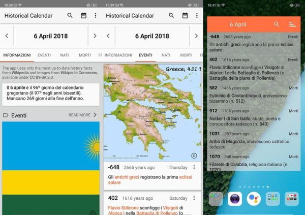 Calendario Storico Android