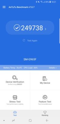 Galaxy S9 Plus AnTuTu 7.0.7