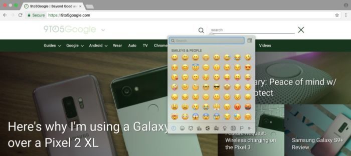 Google Chrome emoji