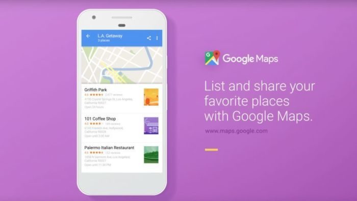 Google Maps luoghi preferiti