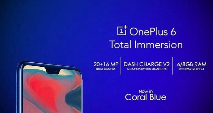 OnePlus 6 coral Blue