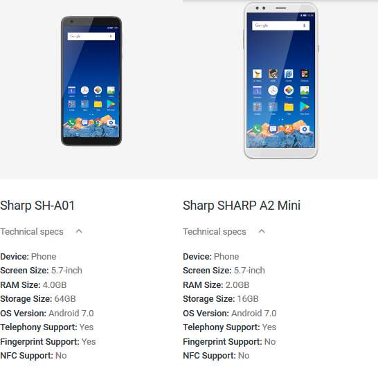 Sharp, comparsi due nuovi dispositivi