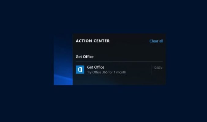 pubblicità Windows 10