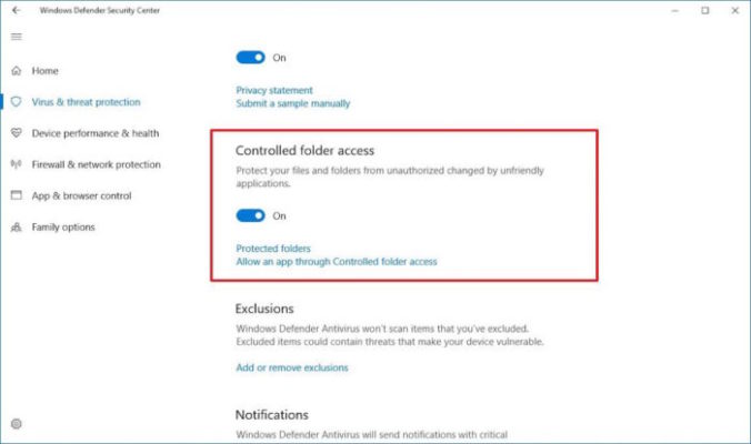 sicurezza Windows 10