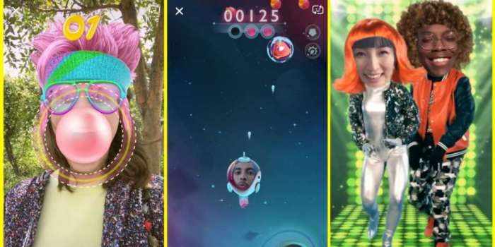 Snapchat lancia nuovi filtri con giochi integrati di realtà aumentata