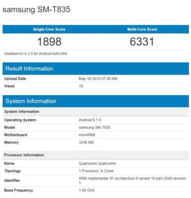 Samsung Galaxy Tab S4 SoC