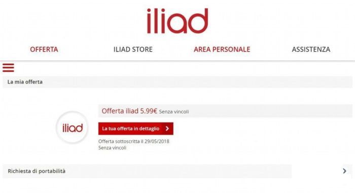 Iliad portabilità numero