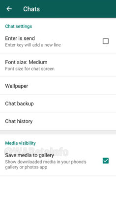 Whatsapp gestione media