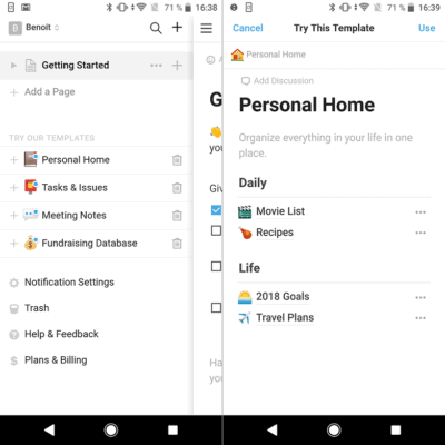 notion nuova app Android gratis