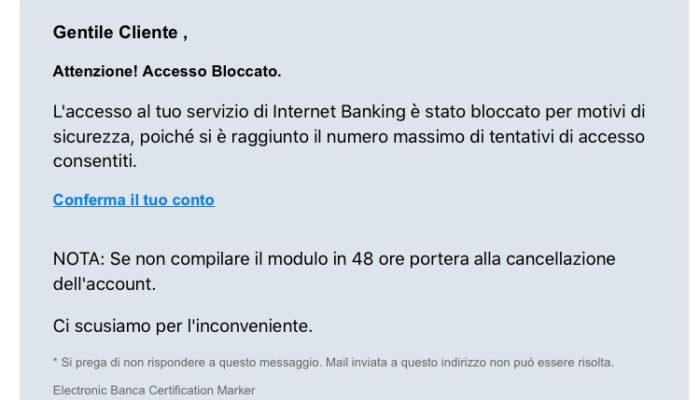 "Attenzione!!Accesso bloccato"