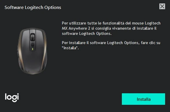 Installazione Logitech MX Anywhere 2