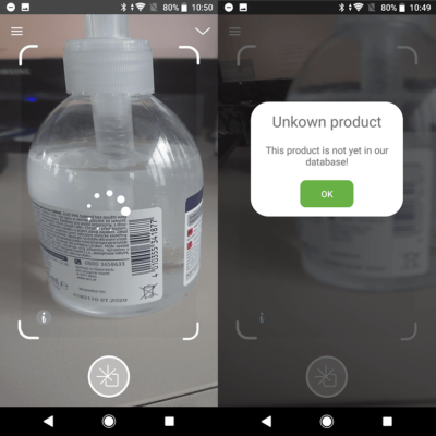 scanner prodotti cosmetivi Android app