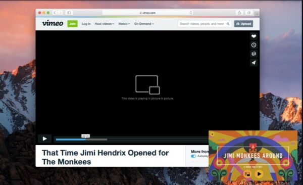 Chrome 69 picture in picture mode