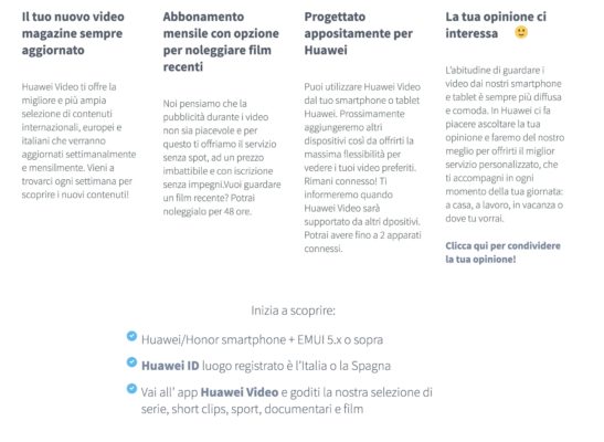 Huawei Video requisiti
