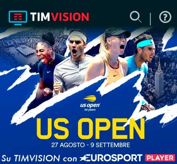 TIM Vision US Open Tennis GRATIS