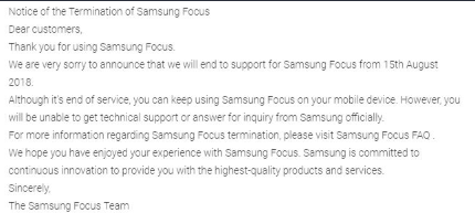aggiornamento Samsung Focus 2.5.00.20