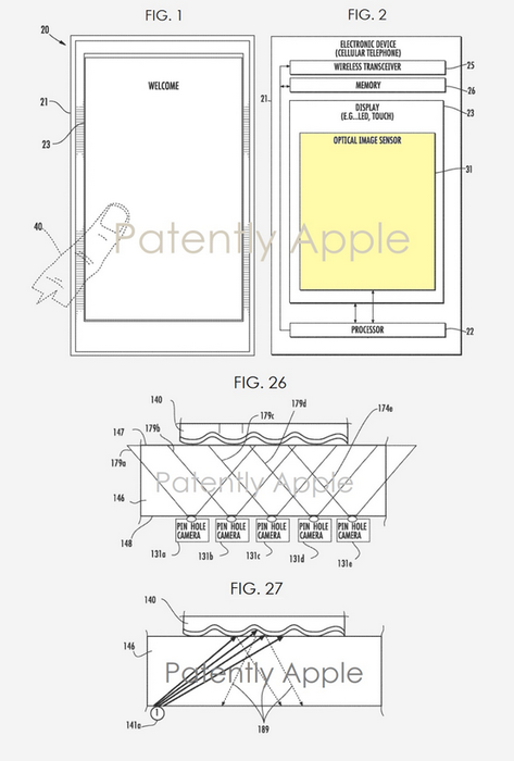 apple patent in-display