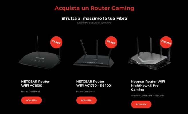 router gaming fibra ottica