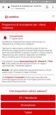truffa Vodafone smartphone Galaxy S9 iPhone X