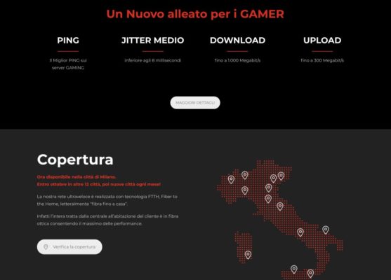 velocità fibra ottica gaming city