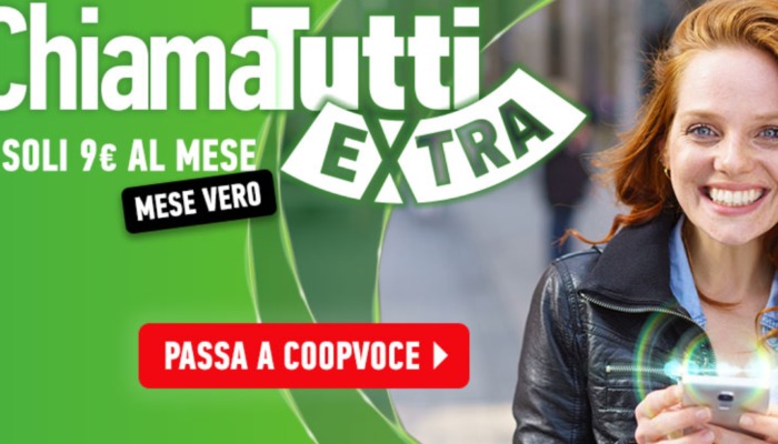 CoopVoce: nuova promo Chiama Tutti Extra, 30 Giga a 9 euro al mese con molto altro 