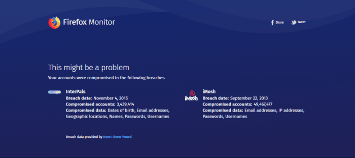Firefox Monitor email