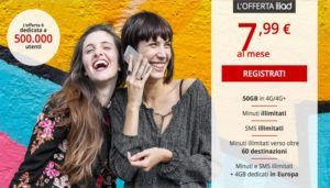 Iliad lancia una nuova promozione con 50 giga