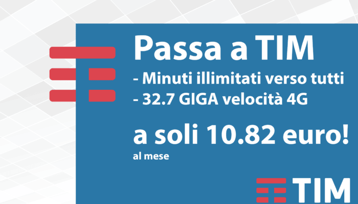Passa a Tim da Vodafone: Special Top New 40GB ha minuti illimitati e 40 GB a 10,82 euro