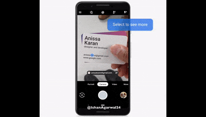 Pixel 3, l'app Fotocamera con Google Lens integrato