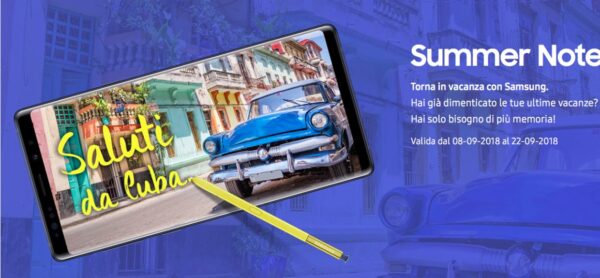 Concorso samsung Galaxy Note 9 e viaggio a Cuba
