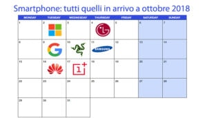 Smartphone, tutti gli eventi imperdibili che si terranno a ottobre 2018