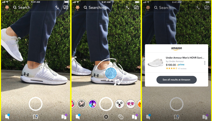 Snapchat introduce la funzione Visual Search per cercare i prodotti su ...