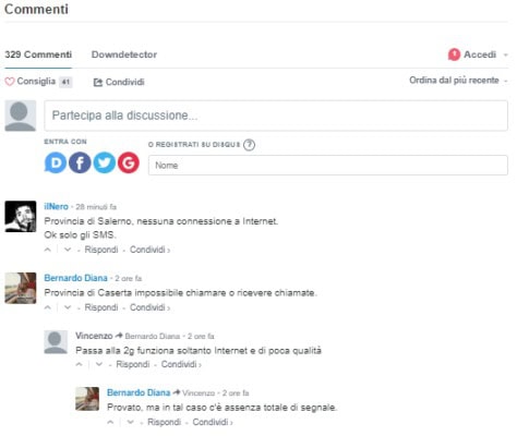 commenti Iliad Down Italia