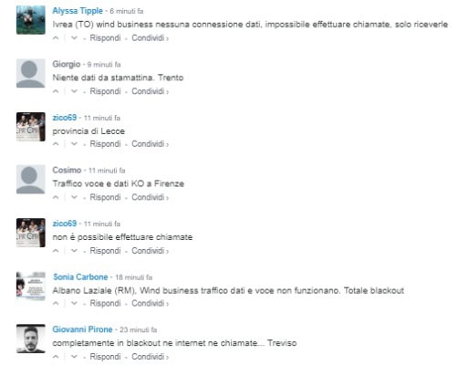 commenti Wind internet non funziona