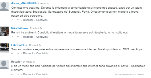 commenti down iliad