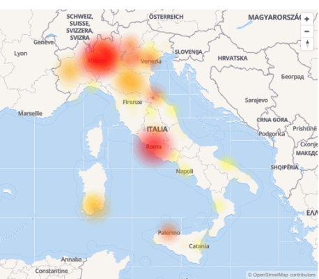 mappa interruzioni Iliad