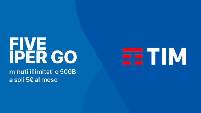 Passa a TIM: nuova Five Iper Go 50 GB a 5 euro al mese e Titanium 20 GB in offerta