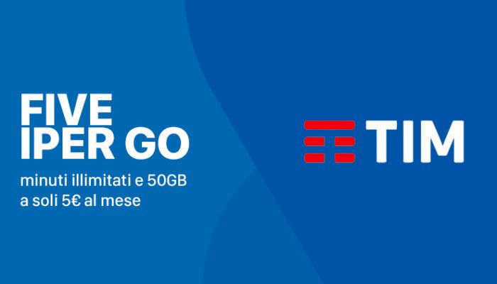Passa a TIM: nuova Five Iper Go 50 GB a 5 euro al mese e Titanium 20 GB in offerta