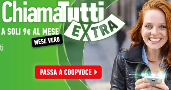 CoopVoce aumenta i contenuti: la Chiama Tutti Extra ha 30 giga e minuti senza limiti