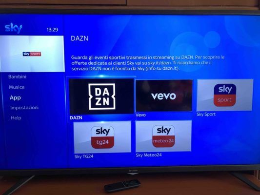DAZN per Sky Q