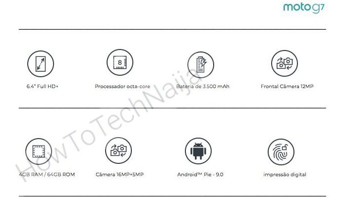 Moto G7, alcune caratteristiche