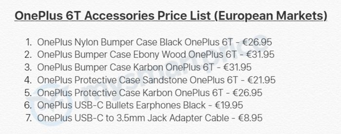OnePlus 6T, gli accessori ufficiali