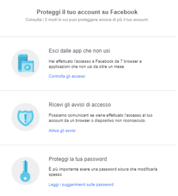protezione account Facebook